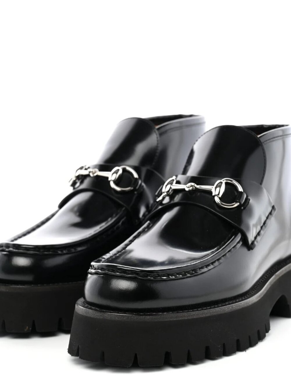 NEW Gucci Horsebit Cordovan Lux Slyke Black Leather Boots Booties 40 764204